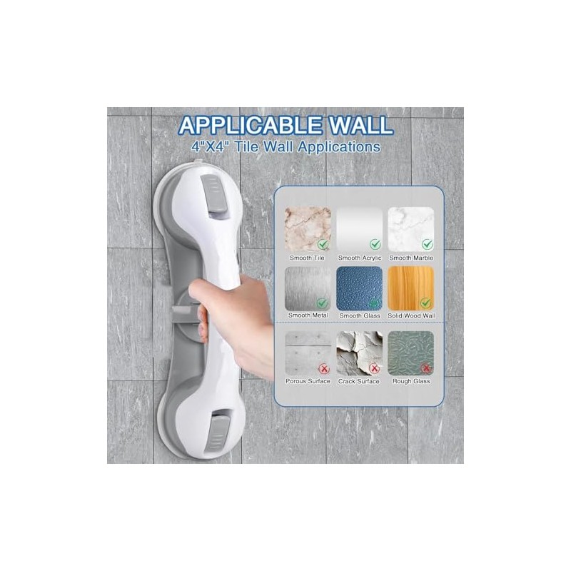 2 Pack Grab Bars for Bathtubs and Showers with 3