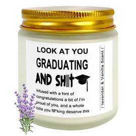 2025 Graduation Gifts for Her, Him,Best Funny Graduation Candle Lavender Scented Grad High School Congratulations College Masters PhD Degree Nurse