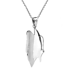 AeraVida Flying Monarch Butterfly Mother of Pearl Sterling Silver Necklace