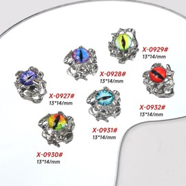 30pcs 3D Nail Charms, Devil Eye Nail Art Rhinestones Gothic Cool Eye Shape Nail Art Alloy Diamond Crystal Jewels Stones for 3D Nail Art Decoration