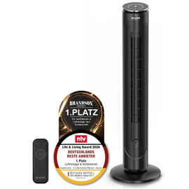 Brandson - Tower Fan with Aroma Compartment - Sleep Mode - Very Quiet - Sieger Fans and Air Cooler 2026 - Remote Control - Oscillation - Timer - 4 Modes - 5 Speeds - LED Display