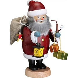 Seiffener Volkskunst German incense smoker Santa Claus, height 19 cm / 8 inch, original Erzgebirge by SV 12659