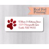 60ct - Foiled Paw Print Return Address Labels (#351-F)