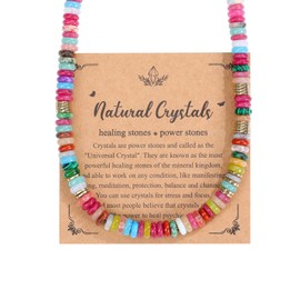 JSDDE Colourful Pearl Necklace for Women Gemstones Chain Beach Necklace Boho Jewellery