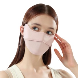 KUKASEN Reusable UV Face Mask Sun Protection UPF 50+, Ice Silk Cooling Breathable Face Cover for Running, Cycling, Washable