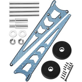 RCHuiWow RC Wheelie Bar w/Mount Upgrades Part for 1/10 Slash Rustler Bandit 2WD(VXL),Carbon Fibre Wheelie Bar Kit Tail Wheel Head up Wheel Assembly Hops Up,Navy Blue