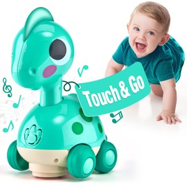 CubicFun Baby Toys 12-18 Months - Touch & Go Musical Light Tummy Time Infant Baby Crawling Toys 12 Months, Toddler Travel Toy for 1 Year Old Boy Christmas Birthday Gifts Stocking Stuffers