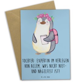 Mr. & Mrs. Panda Grußkarte Tochter Expertin - Geschenk, Liebenswert, Bindung, herzerwärmende Sprüche, Freude, kreativ, Einladungskarte, Zuneigung,