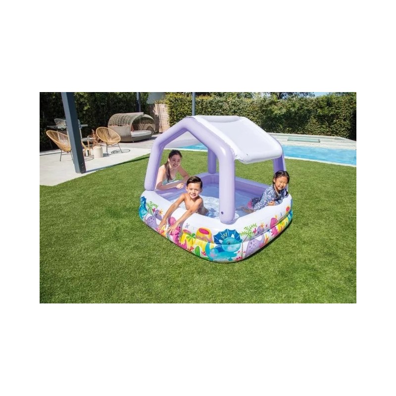 Intex Parasol Morado Piscina Diseño Dinosaurios 57470np