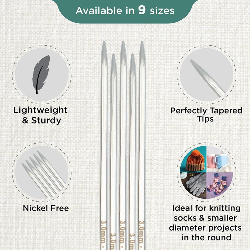 KnitPro Nova Cubics Double Pointed Needles 5" (12.5cm) | 3.00mm