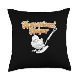 Baby Chicks in Homesteading Homestead Helper Throw Pillow