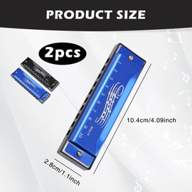 XdealCozyxc 10 Holes 20 Tones Kids Harmonica, Blues Mouth Organ Key of C