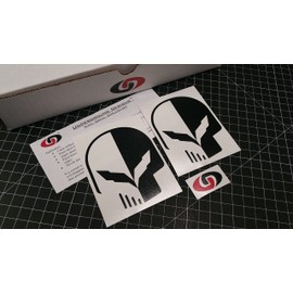 C7 Skull Two-Face Decal Corvette Jake Skull Sticker Z06 Z07 LT1 LT4 Select Color: (Gloss Black)