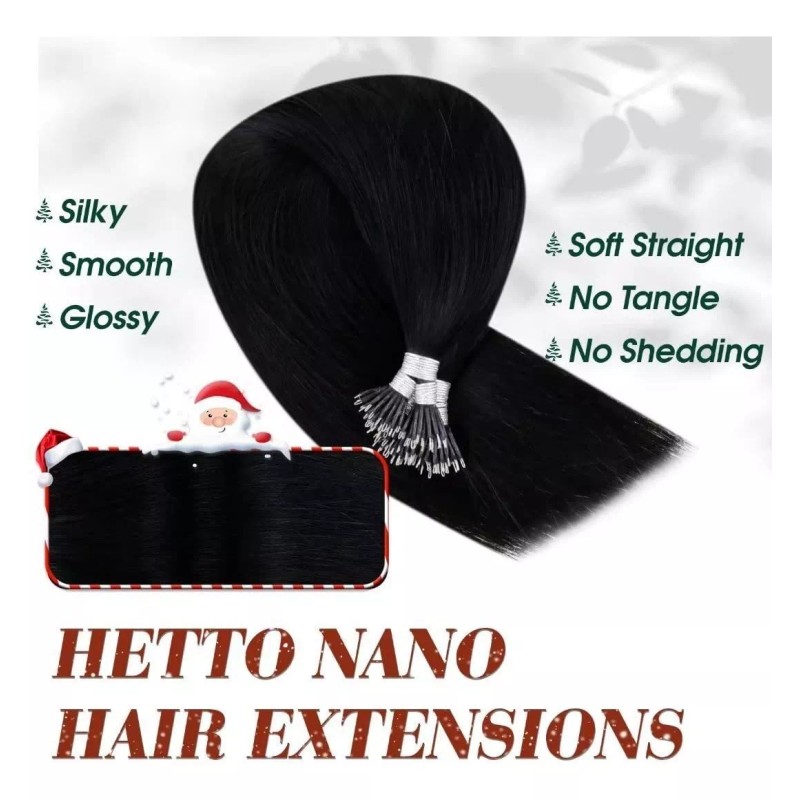 Hetto Extensiones De Cabello Natural 22in #1 Negro Azabache 50gr