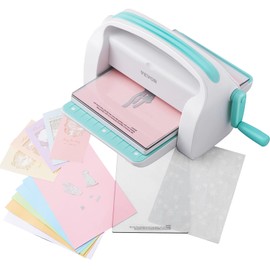 VEVOR Die Cutting and Embossing Machine, 9-Inch (A4) Opening Size, Manual Scrapbooking Machine Starter Kit, Foldable Complete Set with Embossing Folder, Plate, for Cardmaking, Scrapbooking, DIY Crafts