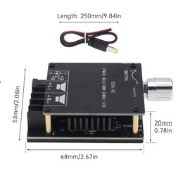 DiGiYes Mini Bluetooth Amplifier Board, ZK-1002L 100W+100W 2 Channel BT 5.0 Stereo Audio Receiver Amplifier Board Digital Module Amp for Home Passive Speakers