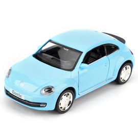2012 Volkswagen Beetle Toy Car, Model Car in Scale 1:36 Made of Aluminium, Suitable for Toy Collection, Car Model with Pull Back Function, Gift for Children, Blue