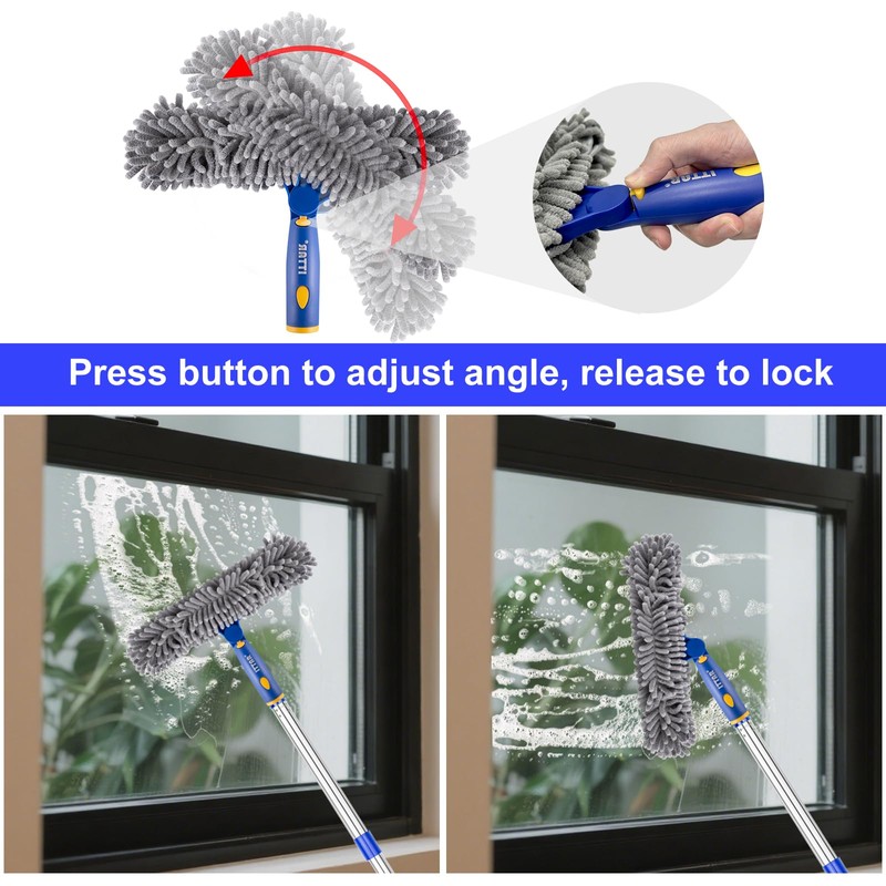 ITTAR Professional Window Cleaning Squeegee Kit, 7.15 Ft High Reach