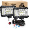Nilight Side Shooter LED Light Bar 2PCS 4.3 Inch Triple