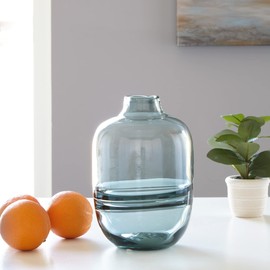Signature Design by Ashley Lemmitt Modern Glass Vase, Blue & Green