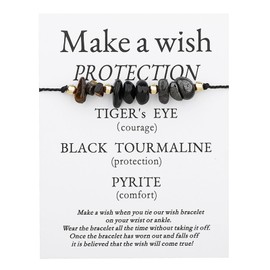 yfstyle Healing Crystal Beaded Bracelets Natural Gemstone Chip Crystal Bracelet Anxiety Protection Empath Strand Crystal Spiritual Bracelets Amethyst Tiger Eye Bracelets Protection Chip