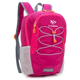 IVYGREEN Little Kids Hiking Backpack for Boys or Girls, Small Daypack for Camping or Travel (Rose, Medium)