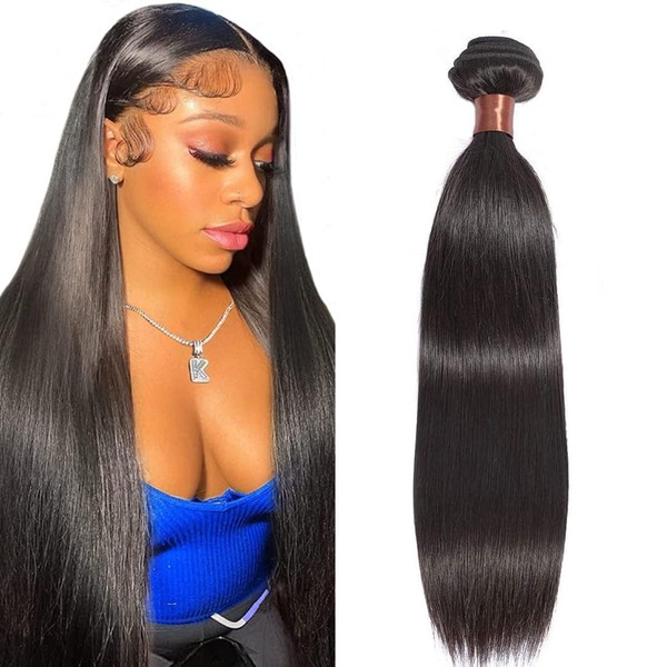 ANGIE QUEEN Hair Peruvian Straight Hair 22 Inch One Bundle 100% Unprocessed Virgin Human Hair Weft Extensions 100G Nature Color(One Bundle)