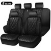 CAR PASS Piping Luxury PU Leather Car Seat Covers,Waterproof Anti