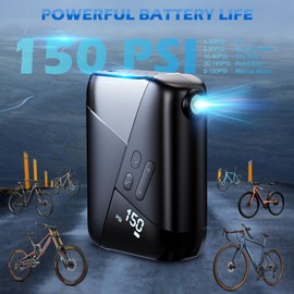 Mini Electric Bicycle Pump Bike Pumps Portable Cycle Pump, Bike Tyre Pump Fast Tyre Inflation Mini Air Pump for Mountain Road Bike Ball Pump with Presta, Schrader, alve Accessories