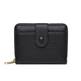 yolzhxe Women's Small Purse with Many Compartments, Soft PU Leather Wallet, Wallet with Large Coin Compartment, Wallet for Storage, black, simplicity