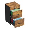 3 Drawer File Cabinet with Lock & Wheels, Wood Printer