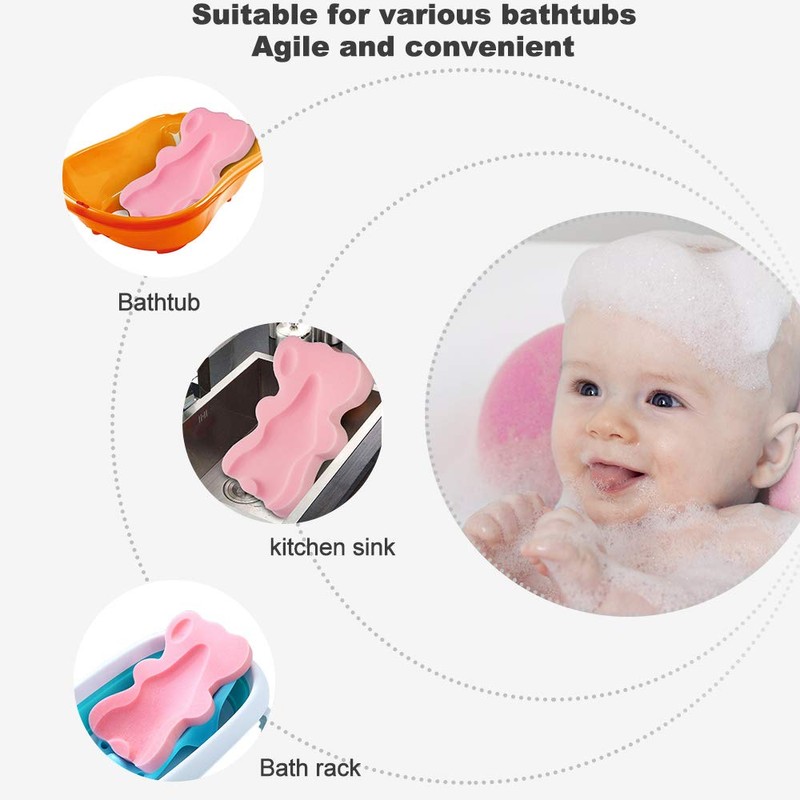 Soft Infant Bath Sponge Skid Proof Baby Bath Mat Newborn