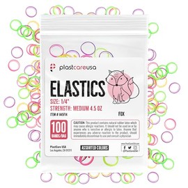 1000 bandas elásticas de ortodoncia para brackets (mediano 4.5 onzas, 1/4 pulgadas Fox) – Bandas de goma dentales de látex intraoral para alineación de dientes y cierre de huecos, colores surtidos (10