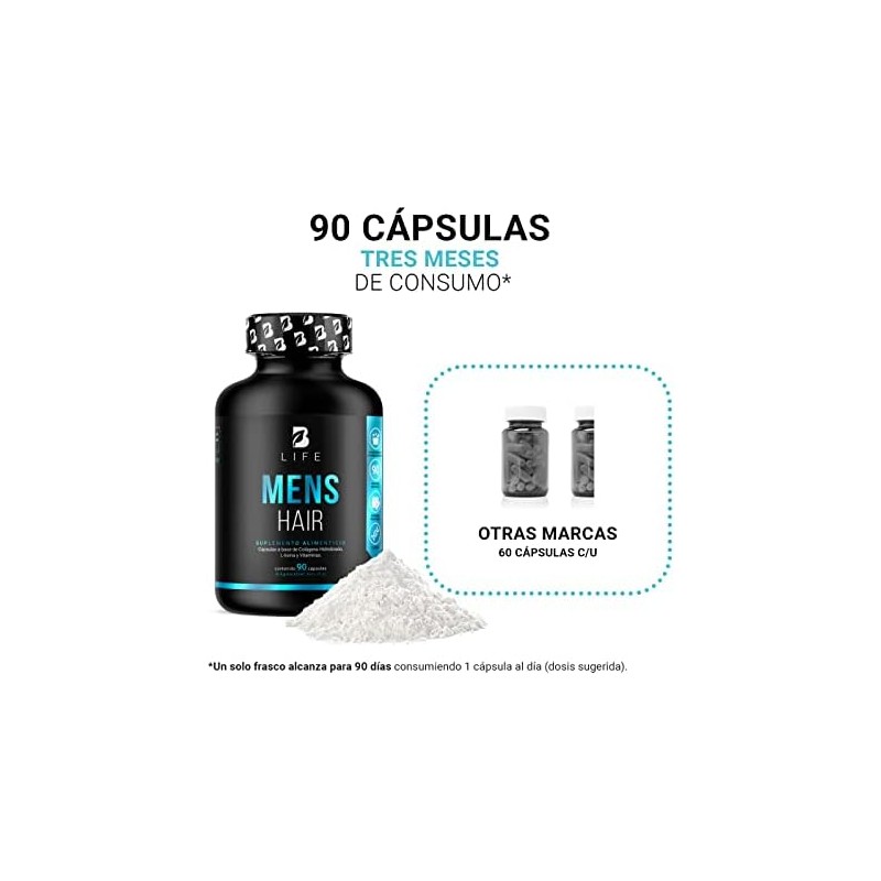 B Life Vitaminas para el Cabello del Hombre 90 cápsulas