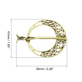 sourcing map Vintage Brooch Cloak Pin, Penannular Brooch Cloak Clasp Scarf Pin Shawl Pin Cardigan Brooch for Women Men Costume Accessory(Bronze)