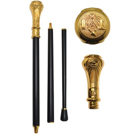 Classy Freemason Walking Stick Cane With Engraved Masonic Symbols On Handle