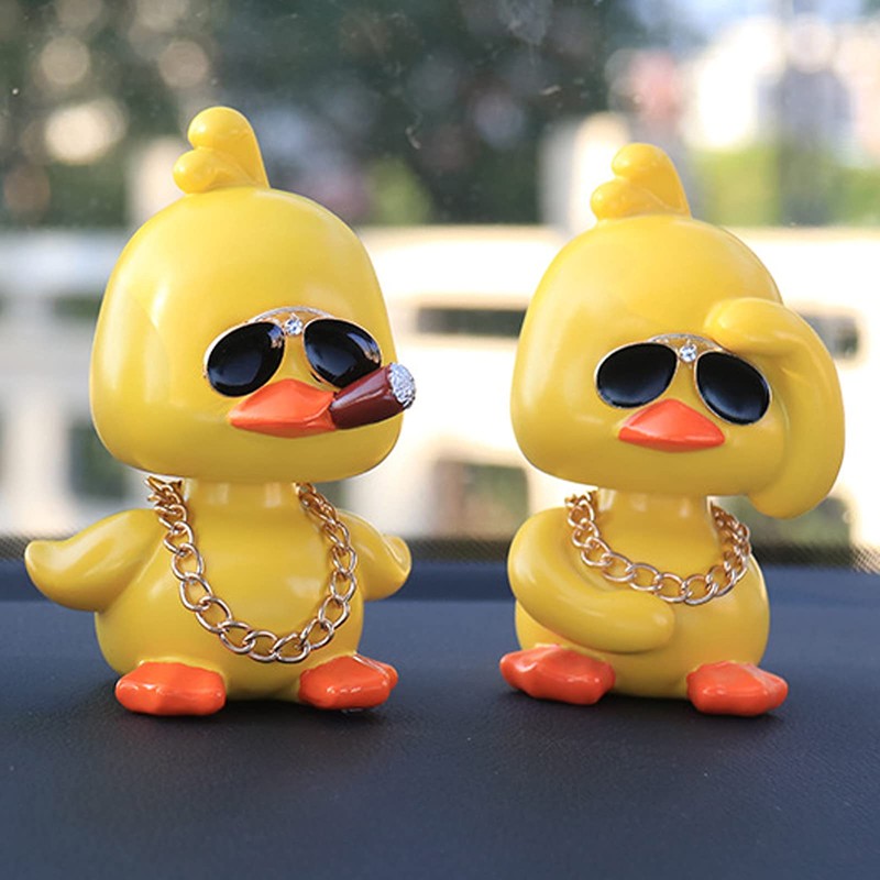 wonuu Shaking Head Duck Cool Car Dashboard Decorations Cute Doll