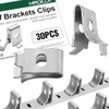 30Pcs Stainless Steel Adjustable Shelf Brackets Clips,Silver Metal Shelf Clips