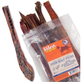 Riley's Steer Sticks - Odor Free, Single Ingredient Dog Treat - Specification: 4-6" Steer Sticks- 10ct