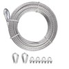 WRFDEC 1/4 Steel Cable with Loops,25Ft Wire Rope with Clamps