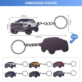 SINLAKUA Car Keychain for Dodge RAM 2023 2022 1500 TRX Key Chain Fob Cover Cool Mods Accessories 2"x1.3" Yellow