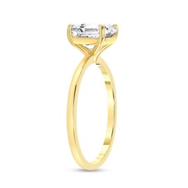 Takar Solid Elegant 10k Gold Asscher Cut CZ Engagement Ring for Women, Cubic Zirconia Solitaire Jewelry, Gold Solitaire Engagement Ring in Yellow, White and Rose Gold, Made In USA.