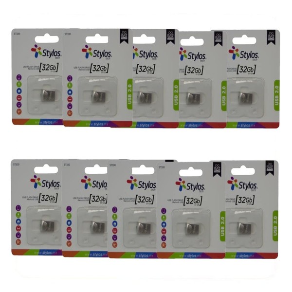 PSA Kit 10 USB 32GB STYLOS Mini STMUS41S Dispositivo De
