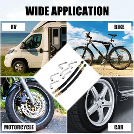 X AUTOHAUX 8pcs Tire Valve Stem Extension 2 Flexible Dual Valve Stem Extender Pipe 7.1" 6 Multi Degree 45 90 135 Adapter for Car Truck Motorcycle Bike Trailer RV