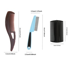 3 pcs Dandruff Scalp Psoriasis Comb Dandruff Removal Comb Stainless Steel Fine Tooth Comb Multifunctional Hair Grooming Scalp Sweep Detoxing Comb for Women Men Kids and AdultsS Dandruff Removal (Blue)