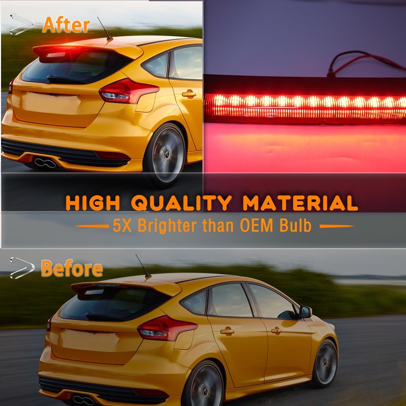 ZDEERAOTO Smoked Full LED 3rd Third Brake Light Replacement for