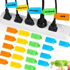 20 Pcs Reuse Wrap Around Marking Tags, Multicolored Handwriting Cable Tags, Writable Cable Wraps for Clear Writing, Cable Tags for Cable Management, Computers, Identification, Organizing Wires