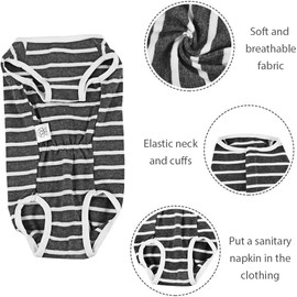 Due Felice Dog Diapers Sanitary Panties Doggy Period Onesie Bodysuits Pet Recovery Suit After Surgery Wear for Male and Female Dog