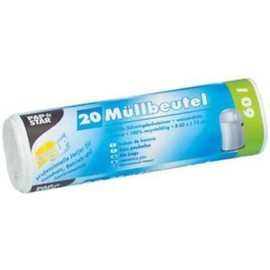 Bin Liners, HDPE 60 L, 81 cm x 63 cm, White, Pack of 50