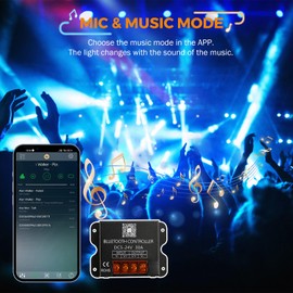 BEAMNOVA 100Ft Blue Commercial Storefront Lights Kit, Remote or Bluetooth App Control, AC 120V to DC 12V 400W Power Supply Transformer, Dimmable Waterproof Window Strip Light Modules